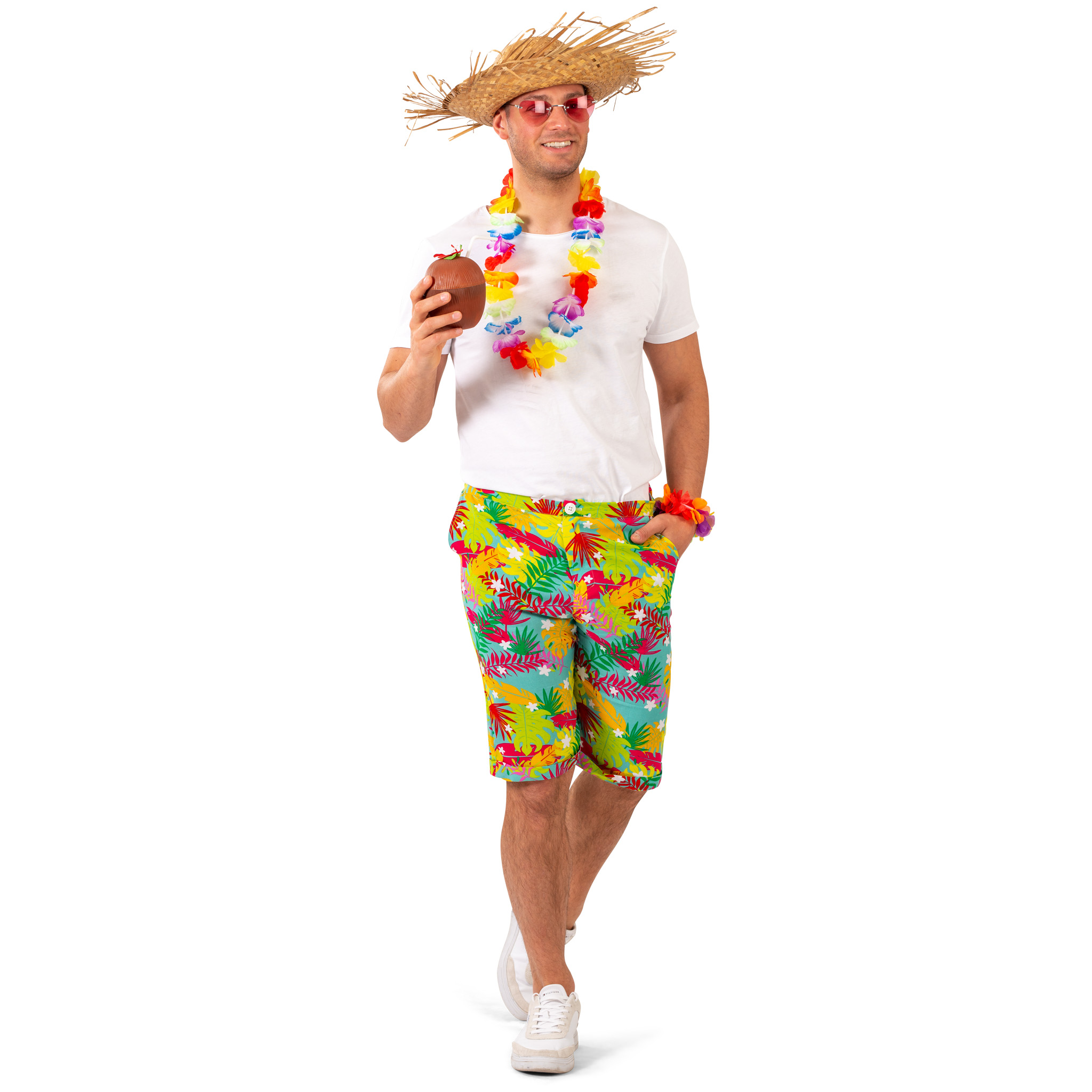 Short Keanu - Willaert, verkleedkledij, carnavalkledij, carnavaloutfit, feestkledij, hawaii, tropical